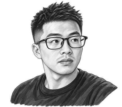 Barry Song 的黑白三渲二手绘肖像